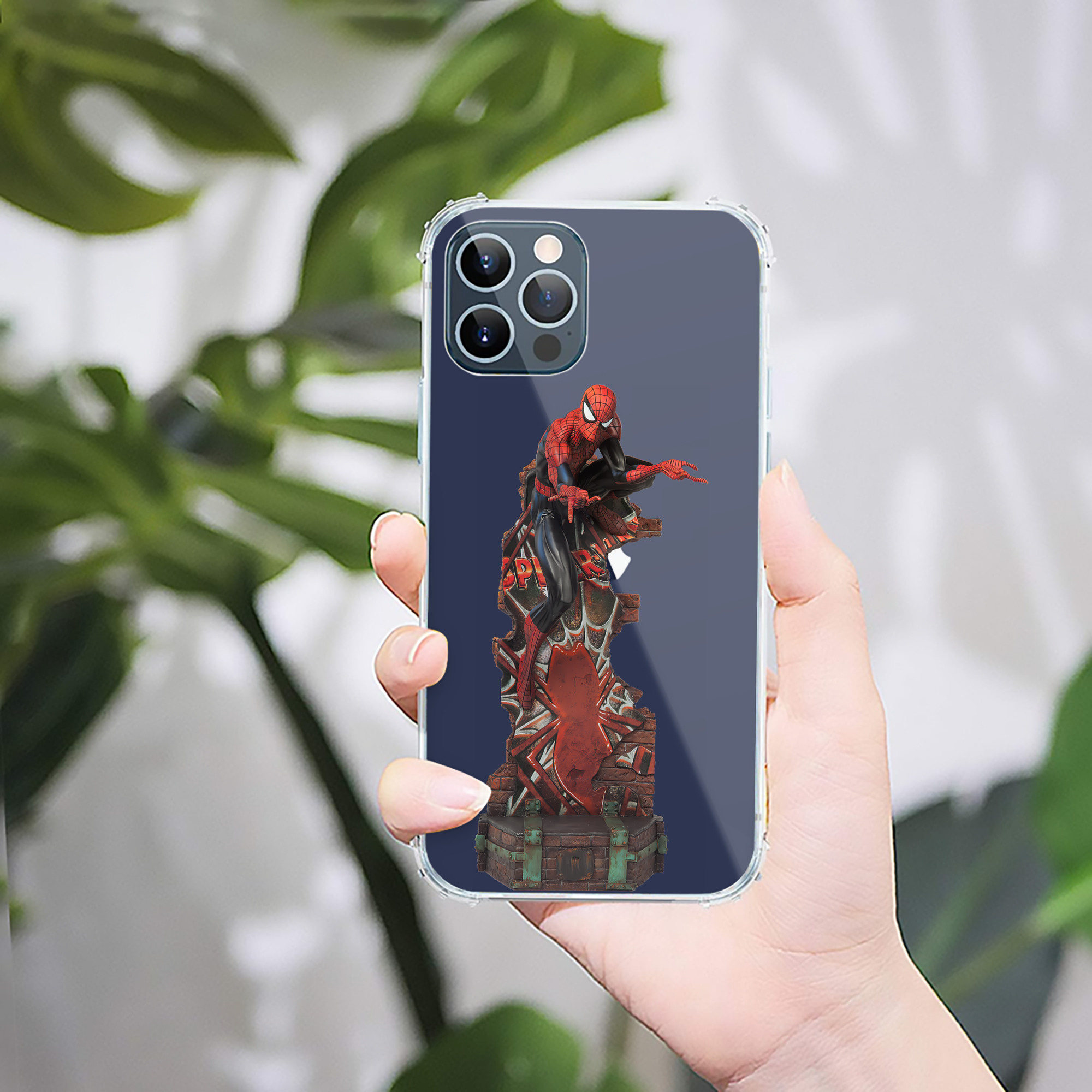 （画像用） Spider Man スパイダーマン 【iPhone 12シリーズ対応】透明スマホケース（クリアソフトケース）